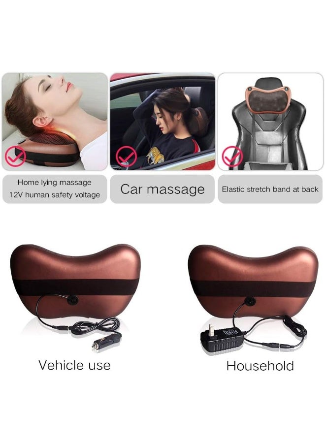 وسادة تدليك للرقبة والظهر مع حرارة، جهاز تدليك عميق للكتف والظهر السفلي والساق والقدم، لتخفيف آلام العضلات، أفضل هدايا للاسترخاء في المنزل والمكتب والسيارة - Image 3