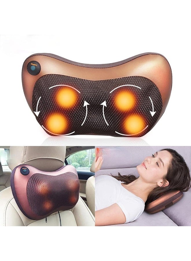 وسادة تدليك للرقبة والظهر مع حرارة، جهاز تدليك عميق للكتف والظهر السفلي والساق والقدم، لتخفيف آلام العضلات، أفضل هدايا للاسترخاء في المنزل والمكتب والسيارة - Image 4
