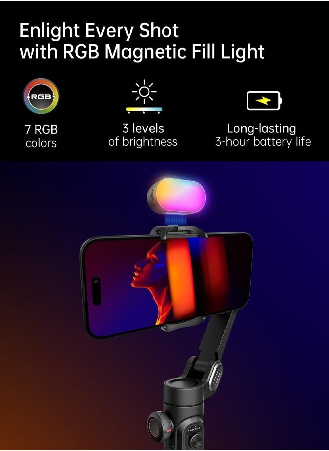 AOCHUAN AOCHUAN Smart XE KIT Gimbal, 3 Axis Image Stabilizer for Phone, Foldable Gimbal for Smartphone, with Zoom Slider, TikToka, YouTube, Vlogging Gimbal for iPhone and Android Devices  - Image 2