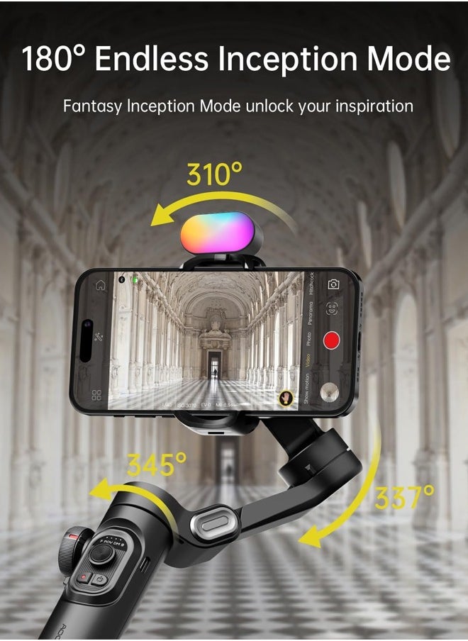 AOCHUAN AOCHUAN Smart XE KIT Gimbal, 3 Axis Image Stabilizer for Phone, Foldable Gimbal for Smartphone, with Zoom Slider, TikToka, YouTube, Vlogging Gimbal for iPhone and Android Devices  - Image 4