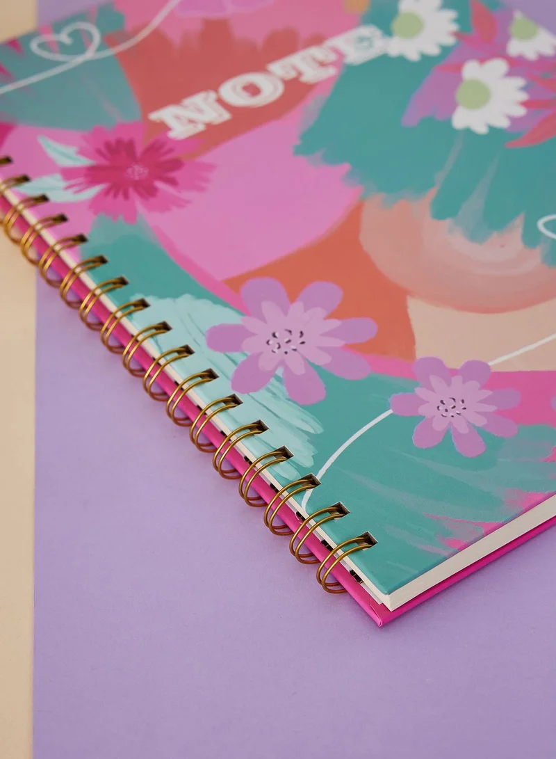 AURORA A4 Pink Abstract Notebook
