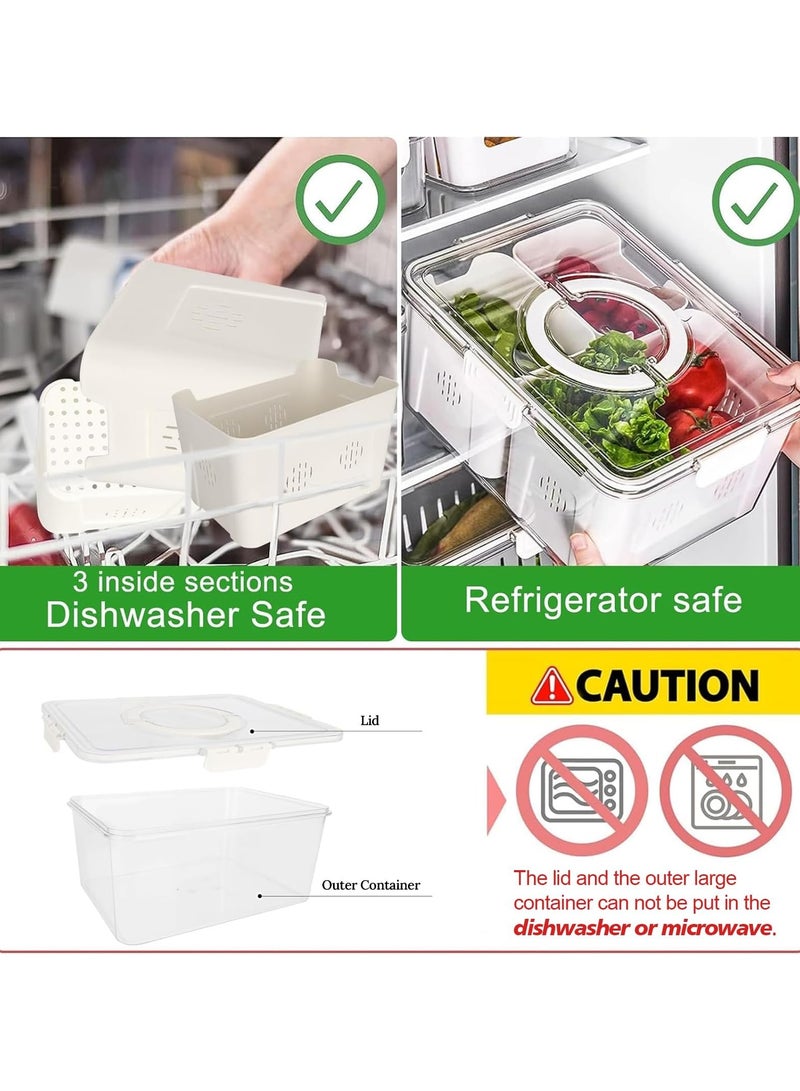 Bukela Divided Serving Tray with Lid and Handle, Divided Snack Tray, Charcuterie Container Portable Snack Platters Organizer for Candy, Fruits, Snacks, Nuts, for Party, Entertaining, Picnic - Image 3