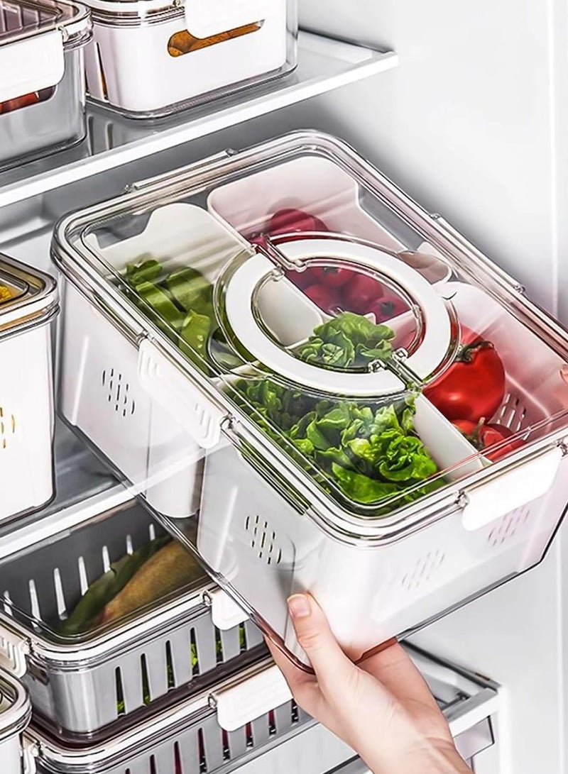 Bukela Divided Serving Tray with Lid and Handle, Divided Snack Tray, Charcuterie Container Portable Snack Platters Organizer for Candy, Fruits, Snacks, Nuts, for Party, Entertaining, Picnic - Image 4