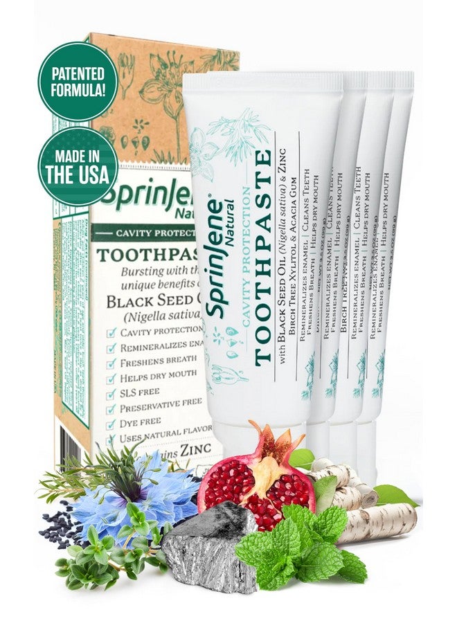سبرين جين معجون أسنان بالفلورايد الطبيعي لأسنان ولثة صحية | معجون أسنان طبيعي لحماية الأسنان من التسوس | عبوة من 4 قطع - Image 1