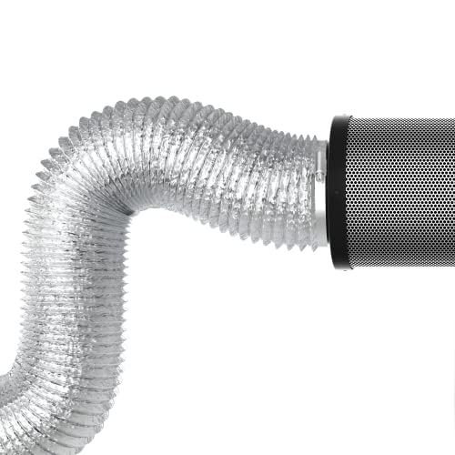 TerraBloom 4 Inch Aluminum Flex Duct - 8 FT Long, Flexible Ducting with 2 Clamps, 3 Layer HVAC Ventilation Air Hose - Great for Dryer, Grow Tent, Green Houses, Household HVAC Venting - Image 4