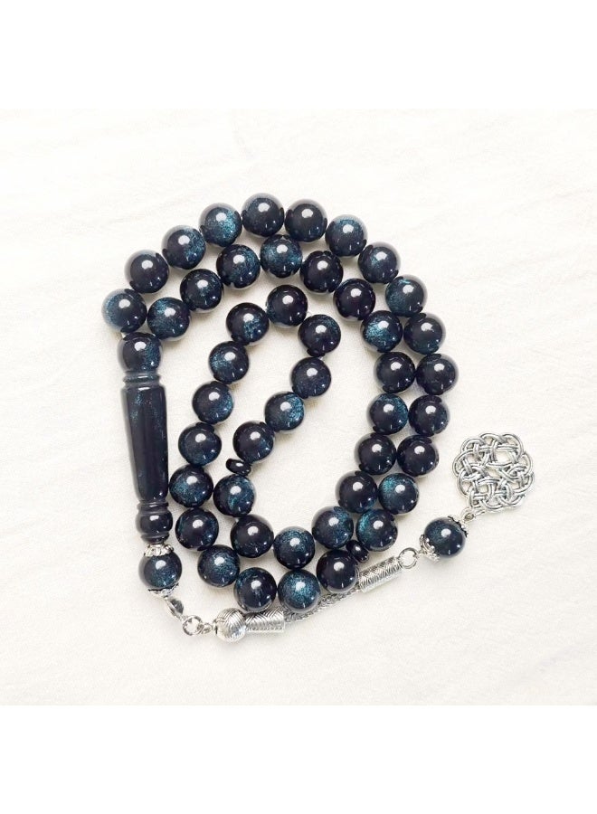 NIBEMINENT 45 Muslim Prayer Beads Dark Blue/10mm 