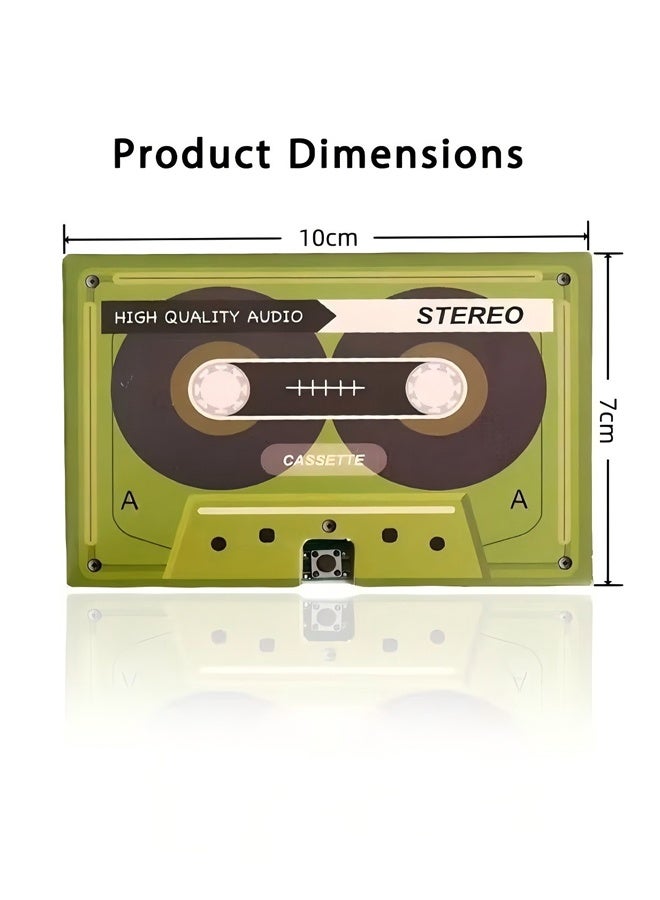 Wffo Voice Greeting Card – 60 Second Recordable Audio Card with Playback – Retro Cassette Talking Sound Card – Personalized Voice Message Greeting for Birthday, Wedding, Anniversary, Special Occasions – Green - Image 2