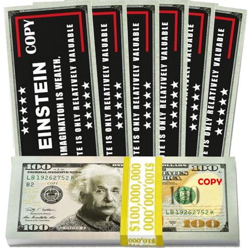 Zadin Limited Anniversary Edition Einstein Prop Money for Collectors Funny Novelty Cash with Albert Einstein Portrait RealisticLooking Fake Bill Gag Gifts Science Enthusiasts Pranks Movie Props - Image 4