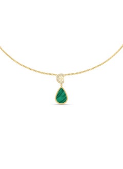 CERRUTI 1881 Eletra Gold Plated Stainless Steel Malachite and Crystals Necklace for Women  - Image 1
