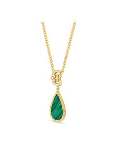 CERRUTI 1881 Eletra Gold Plated Stainless Steel Malachite and Crystals Necklace for Women  - Image 2