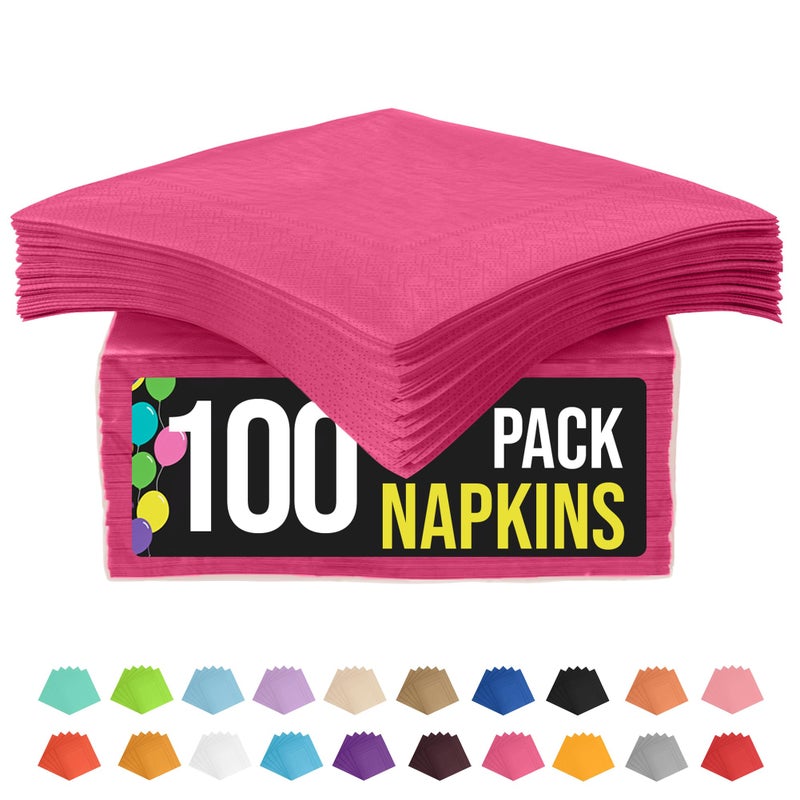 Exquisite Exquisite Cerise Paper Napkins Disposable Everyday 100 Pcs 2 Ply Cerise Dinner Napkins Paper Everyday Colored Napkin For Parties Lunch Napkin For Tables Party Supplies & Party Decorations  - Image 1