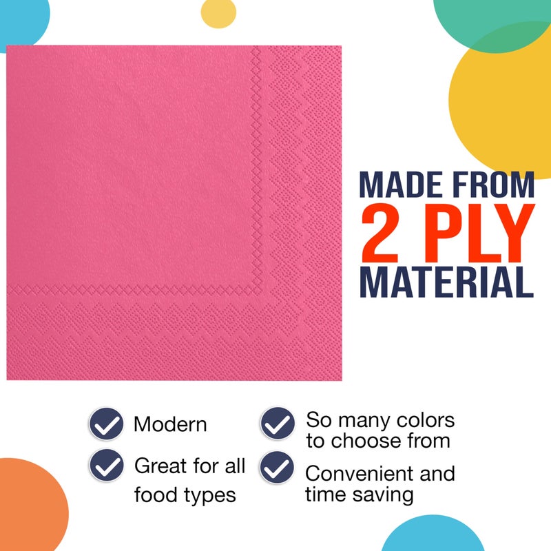Exquisite Exquisite Cerise Paper Napkins Disposable Everyday 100 Pcs 2 Ply Cerise Dinner Napkins Paper Everyday Colored Napkin For Parties Lunch Napkin For Tables Party Supplies & Party Decorations  - Image 4
