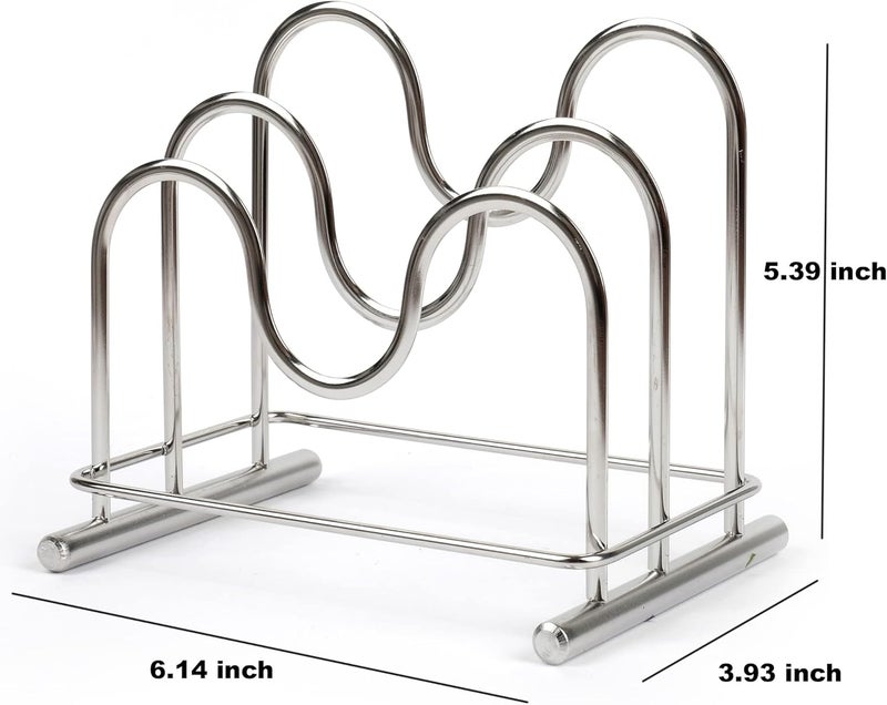 LENITH 304 Stainless Steel Wire Cutting Board Holder, Cutting Board Rack Organizer Kitchen with 2 Sectional - Image 3