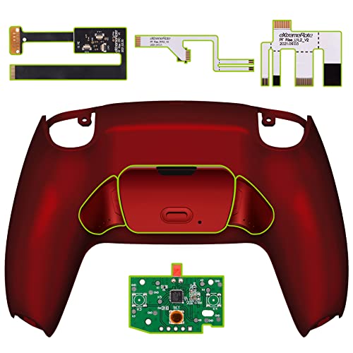 eXtremeRate Scarlet Red Back Paddles Programable Rise 20 Remap Kit for PS5 Controller BDM010 020 Upgrade Board Redesigned Back Shell Back Buttons Set for PS5 Controller Without Controller - Image 1