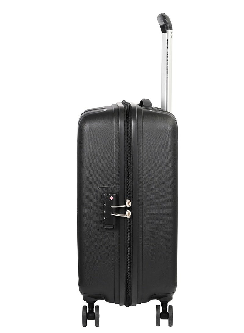 AMERICAN TOURISTER ellipso suitcase, 2pc set (55 + 79 cm), 4 spinner wheels, hard top, polypropylene, black|lightweight|scratch resistant texture|shoe & laundry bag|tsa lock - 3 years international warranty - Image 3