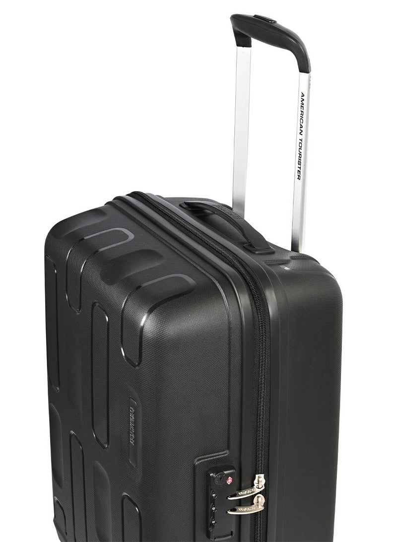 AMERICAN TOURISTER ellipso suitcase, 2pc set (55 + 79 cm), 4 spinner wheels, hard top, polypropylene, black|lightweight|scratch resistant texture|shoe & laundry bag|tsa lock - 3 years international warranty - Image 4