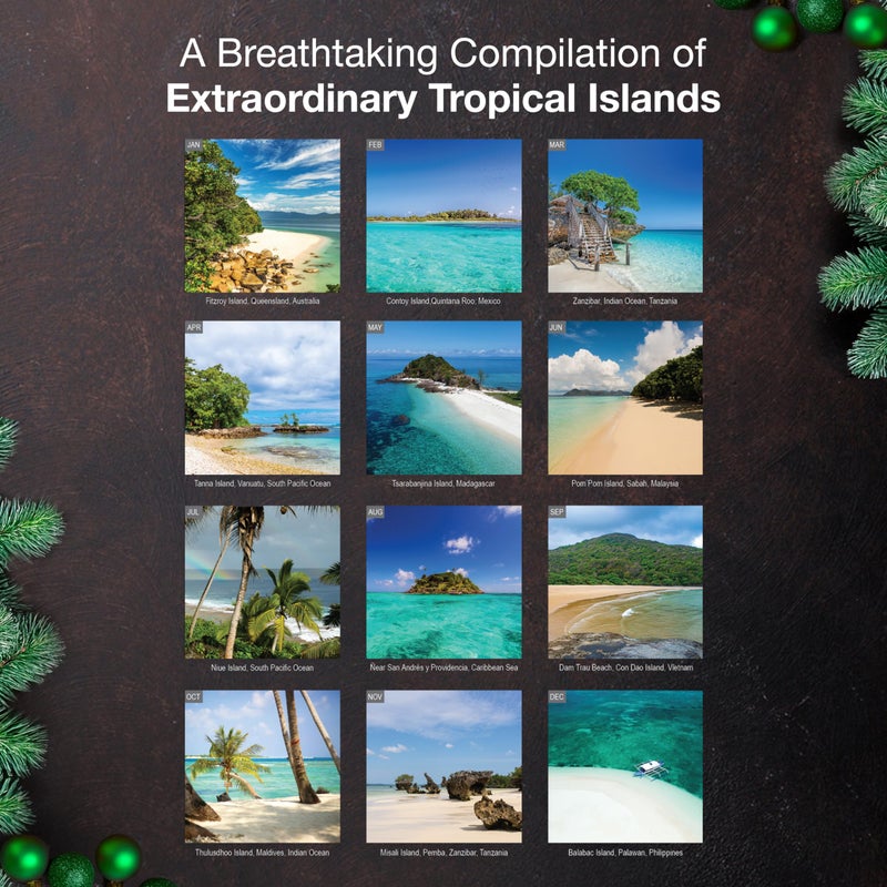 MICASA PRESS Wild & Beautiful Tropical Islands 2026 Wall Calendar 12 Month | 12" x 24" Open | Thick & Sturdy Paper | Holiday Gift | Ocean Nature Travel Beach Calendar 2026 - Image 3