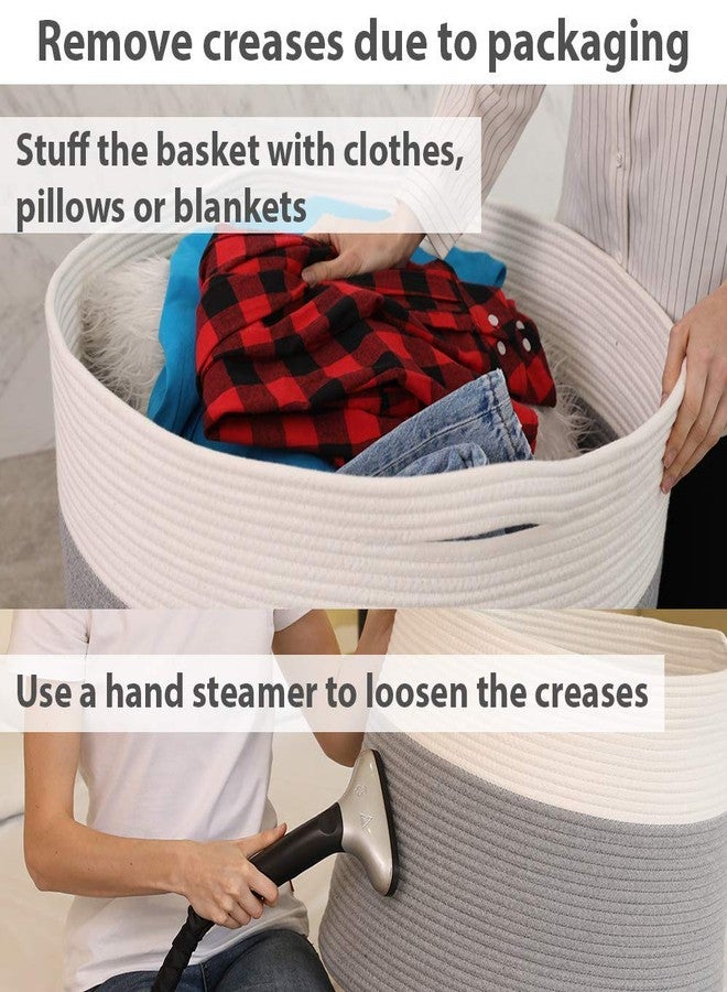 HOME FIESTA THE FIRST HOME DECOR Storage Basket with Lid, Cotton Rope Storage Baskets, Laundry Hamper, Toy Bin, for Toys Towels Blankets Storage in Living Room Baby Nursery (LD8) - Image 4