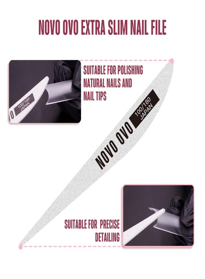 NOVO OVO Upgraded NON-STICKY Polygel Solution Procedure Set, White and Pink non-sticky Poly Gel, Dual-Ended Nail Pen, Extra Slim Nail File, Easy to Use Together with Toe or Hand Nail Dual Forms - Image 5