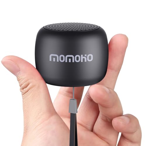MOMOHO Mini Bluetooth Speaker Wireless Small Bluetooth Speaker with Built in Mic,TWS Portable for Travel Party Gift Outdoor Laptop (Black) - Image 1