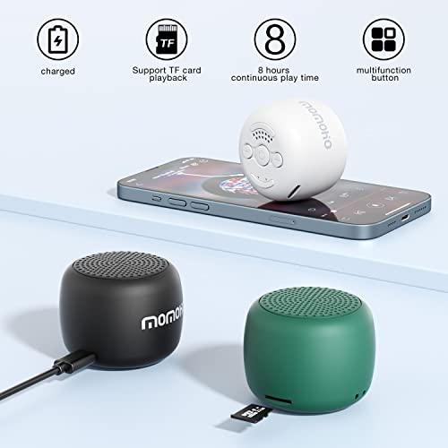 MOMOHO Mini Bluetooth Speaker Wireless Small Bluetooth Speaker with Built in Mic,TWS Portable for Travel Party Gift Outdoor Laptop (Black) - Image 3