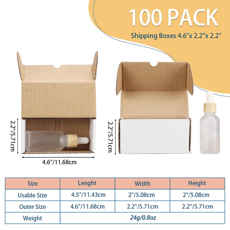 ZBEIVAN 4.6x2.2x2.2 White Shipping Boxes Set of 100, Corrugated Cardboard Mailer Boxes for Packaging Small Business Mailing Gifts - Image 2