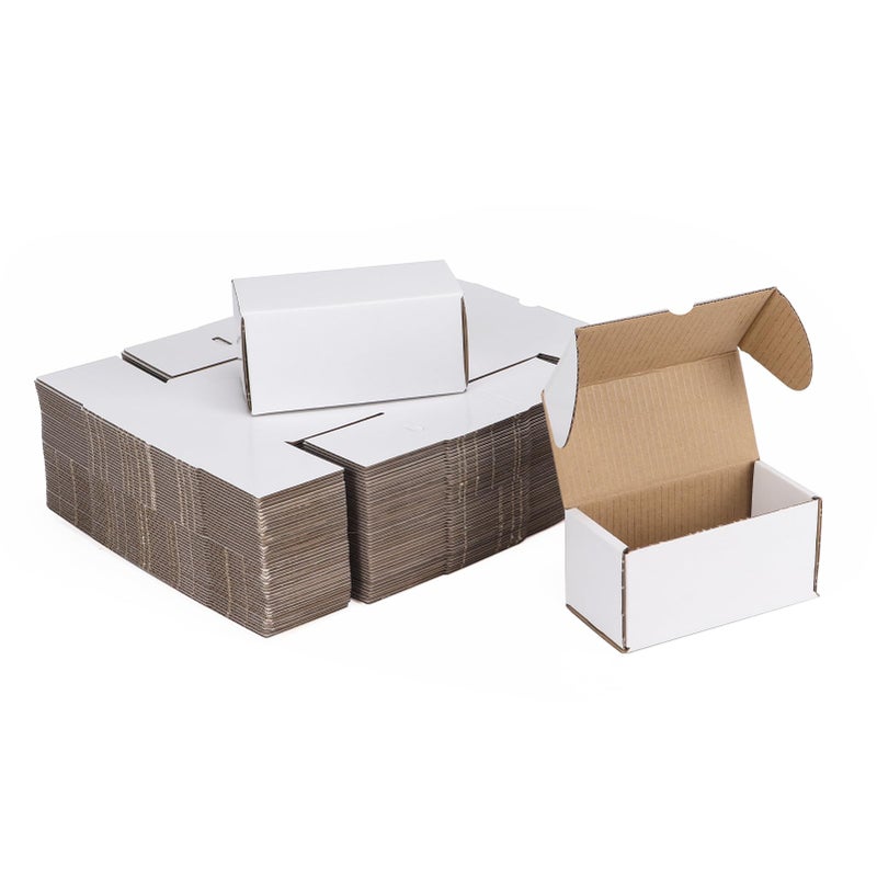 ZBEIVAN 4.6x2.2x2.2 White Shipping Boxes Set of 100, Corrugated Cardboard Mailer Boxes for Packaging Small Business Mailing Gifts - Image 1