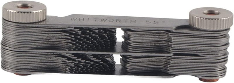 Keenso Thread Gauge Standard And Metric, 51/52Pcs Metric+ imperial (52pc) Stainless Steel Thread Pitch Guage, 60 and 55 Degree Thread Pitch Gauge White(Metric+ imperial (52pc)) - Image 4