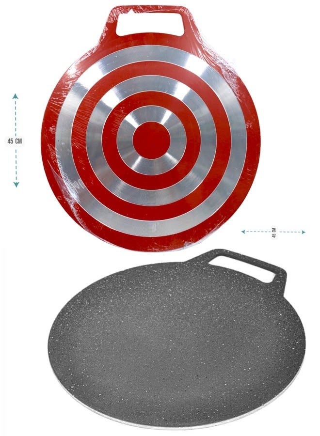 Flat bread baking crepe pan 45 cm with a stain-resistant and non-stick coating for easy cleaning. - Image 3
