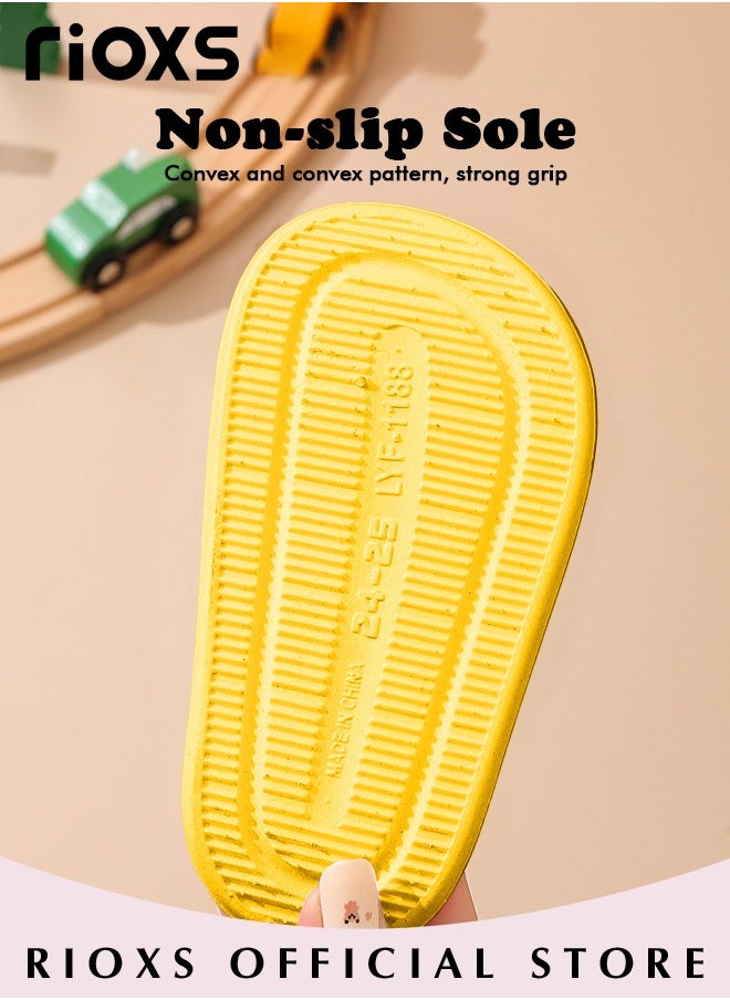 RIOXS - Kids Slippers,Non-Slip Slippers For Toddler Boys Girls,Cute Cartoon Slipper,Comfy Soft Sole Sandal Slippers,Quick Dry Bathroom Slides,Kids Unisex Slippers For Shower Summer Pool Indoor Outdoor Beach Shoes - Image 1