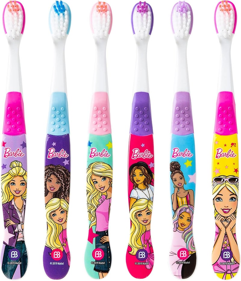 Brush Buddies 6 Pack Barbie Toothbrushes for Kids Childrens Toothbrushes Soft Bristle Toothbrushes for Kids - Image 2