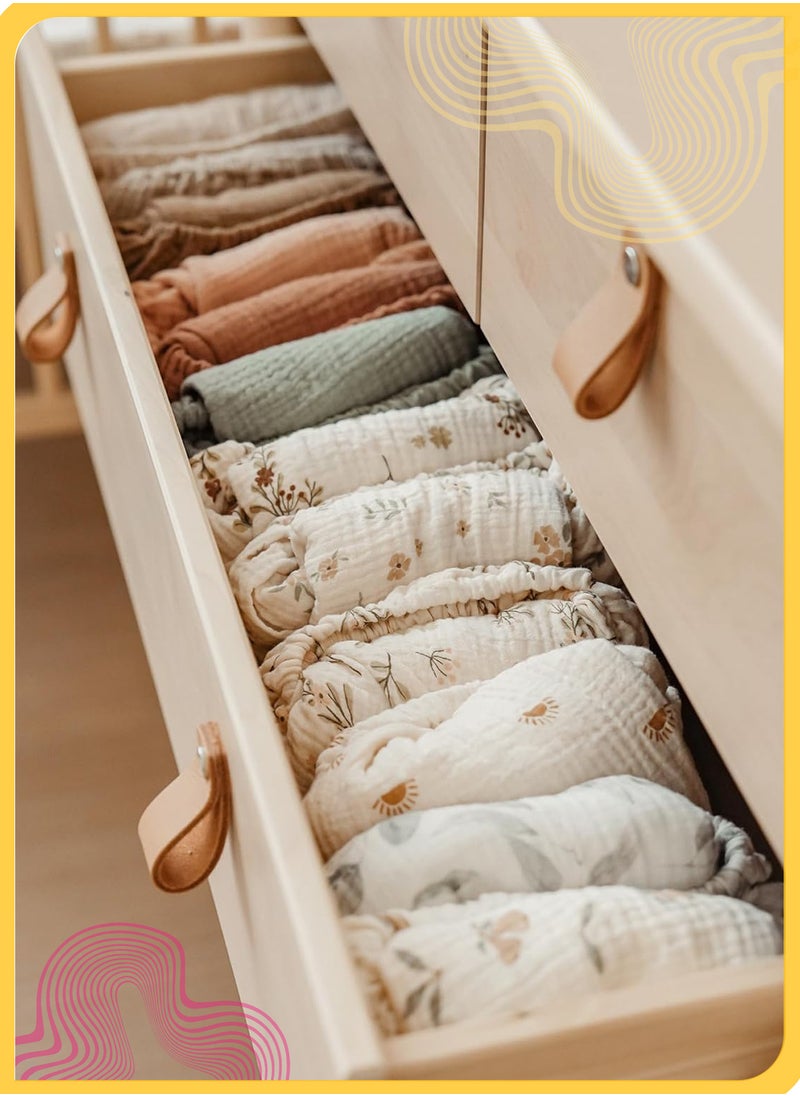 She&Little 2 Pack Muslin Bassinet Sheets, 100% Cotton Cradle Sheets for Baby Girl or Boy, Soft Breathable Mattress Sheets for Oval, Hourglass & Rectangle Bassinet Pads, Floral Design for All Seasons  - Image 3
