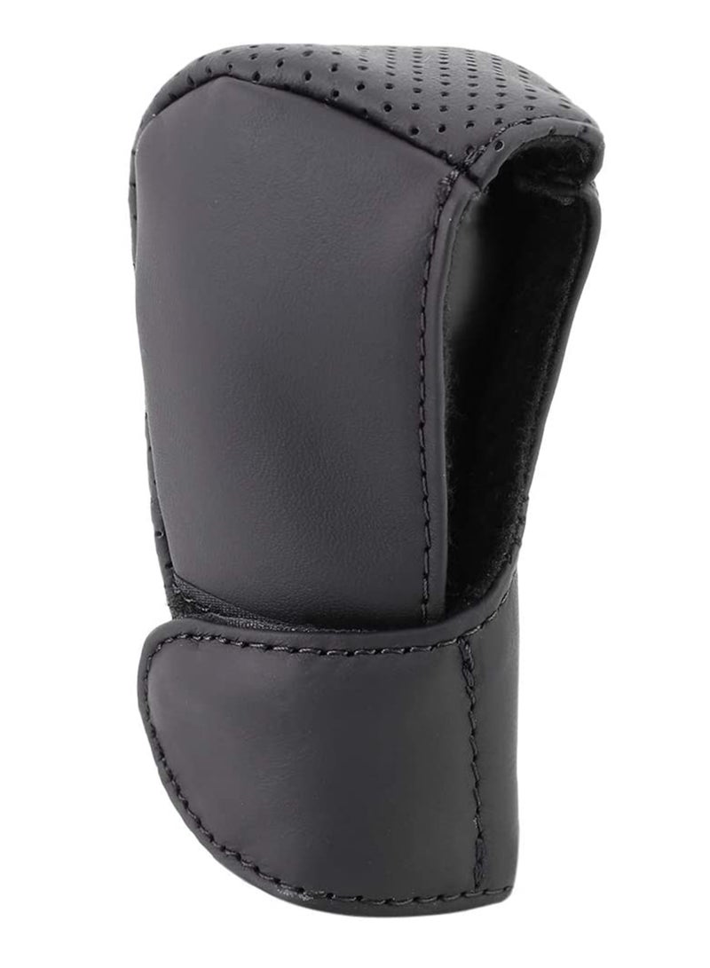 Barakah Easy to Disassemble and Install Tools Sets Easy to Install Universal Nonslip Breathable Genuine Leather Car Gear Shift Knob Cover (Black) - Image 2