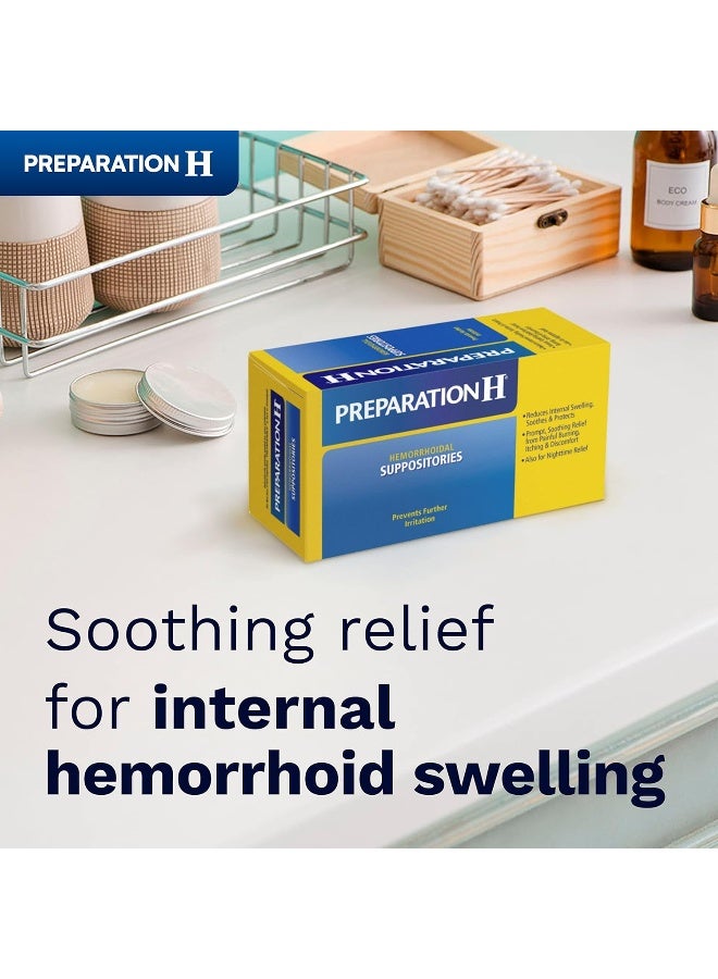 Preparation H تحضير H علاج أعراض البواسير تحميلات، تخفيف الحرق، الحكة والانزعاج (48 عدداً) - Image 2