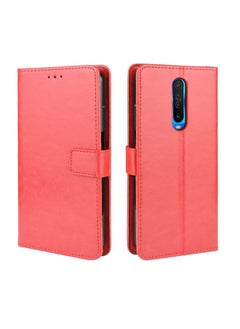HuHa Case Cover For Xiaomi Redmi K30/Poco X2  Retro Crazy Horse Texture Horizontal Flip Leather Case , with Holder & Card Slots & Photo Frame Red 
