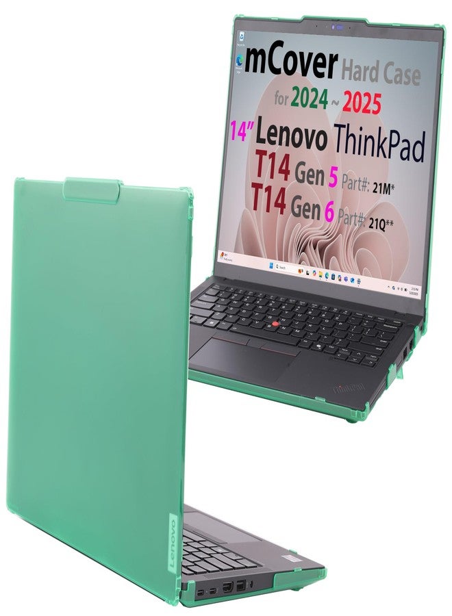 mCover Green Hard Case Cover Compatible with Lenovo ThinkPad T14 Gen 5 / Gen 6 Windows Notebook PC (180° Hinge, NOT for other Lenovo Models) - Image 1
