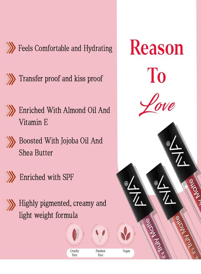 AYA Yes It's Truly Matte Liquid Lipstick, 08 Caramel Latte, 2.5 ml | Long Lasting | Waterproof | Kiss Proof | Enriched with Jojoba Oil, Shea Butter, Almond Oil, Vitamin E, SPF - Image 3
