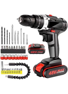 SCIENISH 48V Multifunctional Electric Impact Cordless Drill High Power Lithium Battery Wireless Hand Drills Home Diy Electric Power Tools 2 Battery  - Image 1