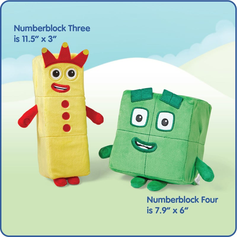 hand2mind Numberblocks Three & Four Playful Pals, Plush Figure Toys, Numbers for Toddlers, Preschool Math Learning Toys, Stuffed Animal Plushies, Counting Blocks, Soft Stuffies, Kids Birthday Gifts - Image 3