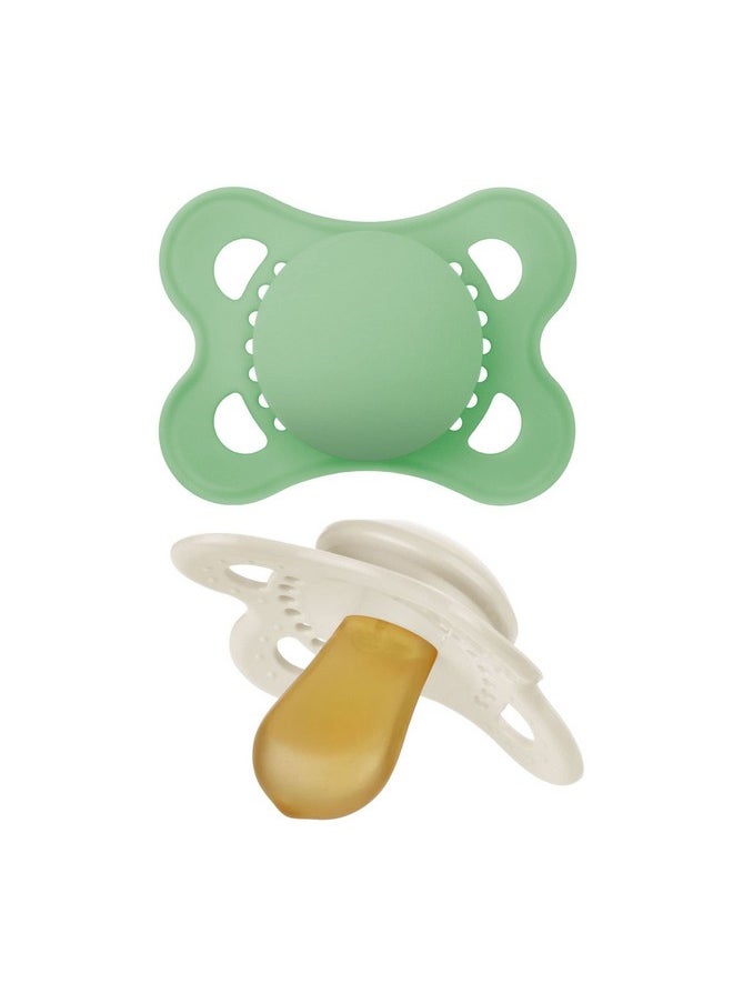 MAM Mam Original Pure Pacifier Climate Neutral Mam Natural Rubber Pacifier Sustainable & Biorenewable Raw Materials Sterilizer Case Unisex 06 Months 2Pack  - Image 1