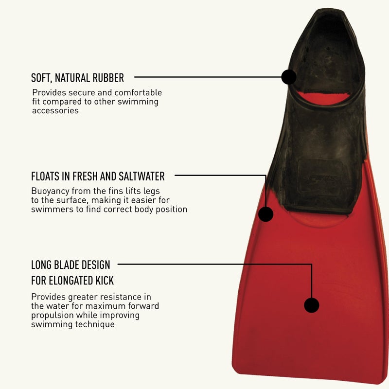FINIS Long Floating Fins for Swimming and Snorkeling , Black/Red , XL (US Male 9-11 / US Female 10-12) - Image 4