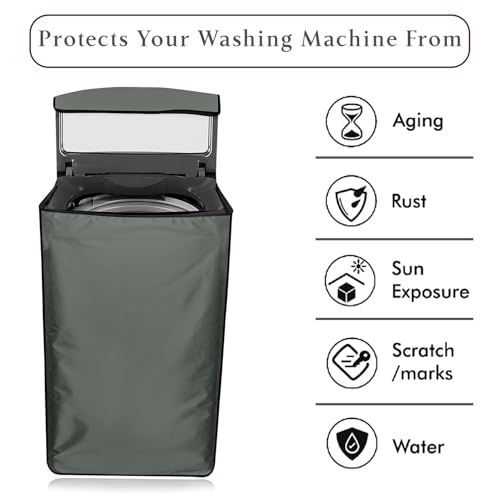 Star Weaves Polyester Washing Machine Cover For Godrej 6.2 Kg Fully-Automatic Top Loading Washing Machine (Wt Eon 620 A Gp Gr, Grey) - Waterproof & Dustproof Cover, Grey - Image 4