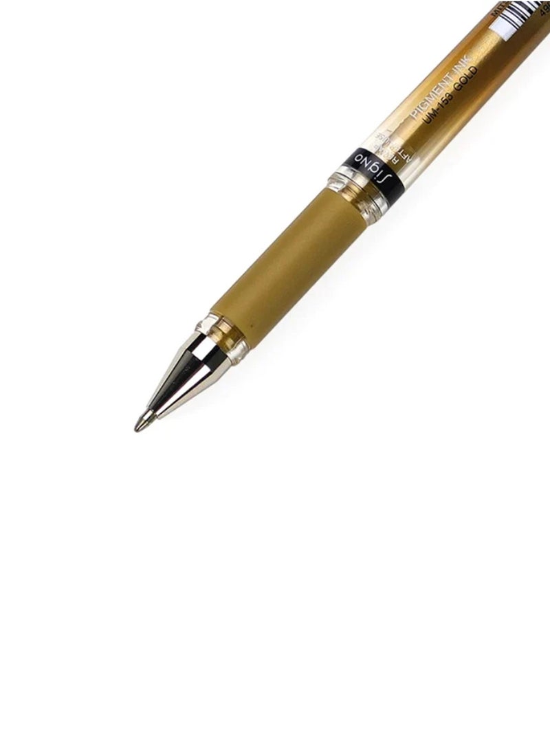 1-Piece Gel Impact Broad Gel Ink Pen 1.0mm Tip Gold Ink