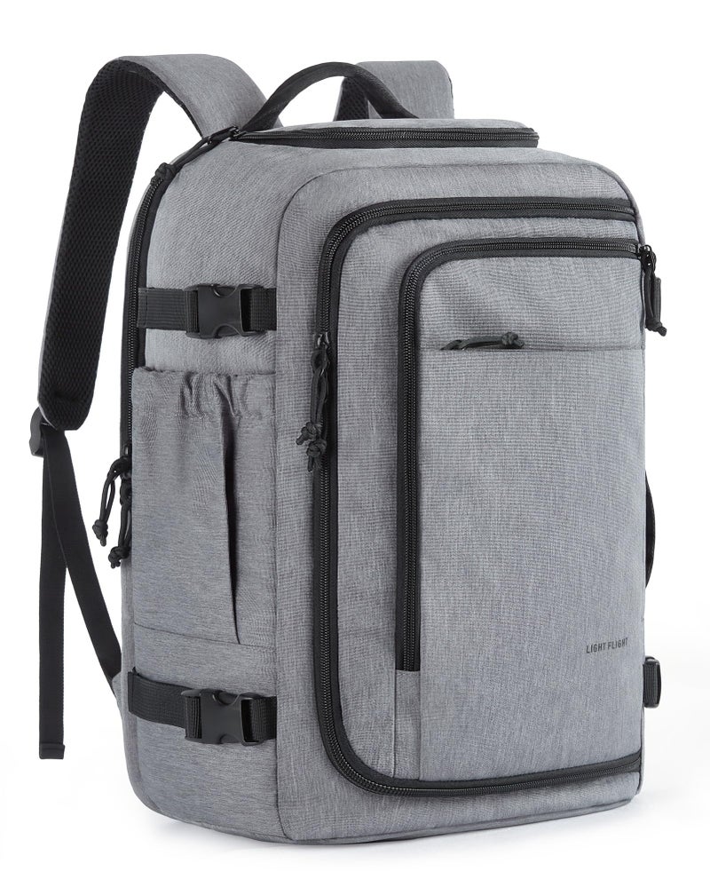 LIGHT FLIGHT Travel Backpack, TSA Friendly Flight Approved Carry on Backpack Water-resistant Lightweight Business Large Weekender Bag Casual Daypack 17.3" Laptop Backpack for Men Women,Grey - Image 1