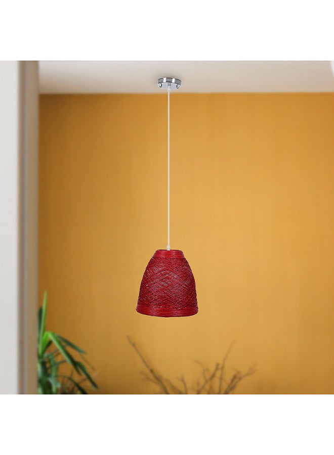 الروضة للإضاءة نجفة هيرشا 3 لمبة | حديث ديكور LED E27 معلقة مصباح سقف اضاءة داخلية مصباح معلق دلاية سقف مودرن نجفة | مناسبة لأي غرفة | | اللون: أحمر | المقاس: 70x25 سم