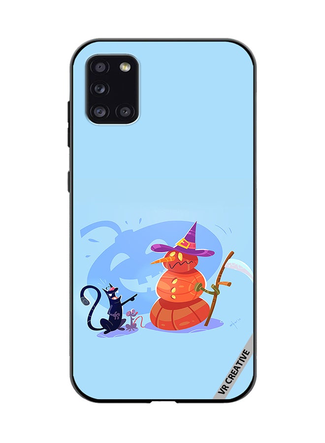 VR CREATIVE Protective Case Cover For Samsung Galaxy A31 Halloween Cat Design Multicolour - Image 1