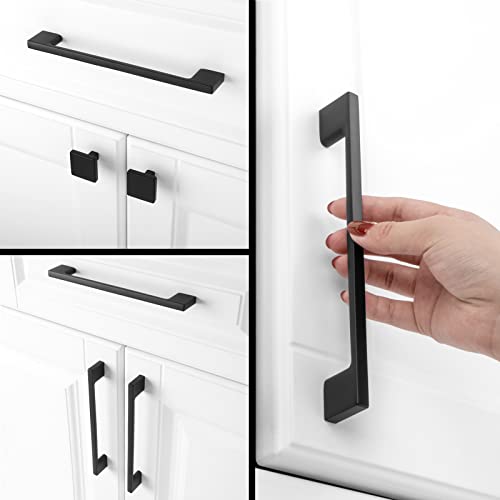 KOOFIZO 20 Pack 6-1/4 Inch Matte Black Kitchen Cabinet Pulls Black Cabinet Handles Black Cabinet Hardware for Kitchen Cabinets Drawer P01 Dresser Cupboard Bedroom Bathroom - Image 3