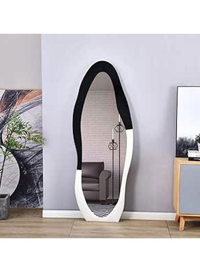 AWD Dressing Mirror, Floor Stand Full Length Mirror, Irregular Wavy Mirror with Distinct Design 177x70 cm, Wall Mirror Standing Hanging or Leaning Against Wall for Bedroom, entryway, fitting room