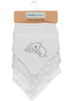 Cudlie Little Beginnings 3Pack Bandana Set For Babies Nursery Bibs For Drooling And Teething Burp Cloth For Infants Koala  - Image 1