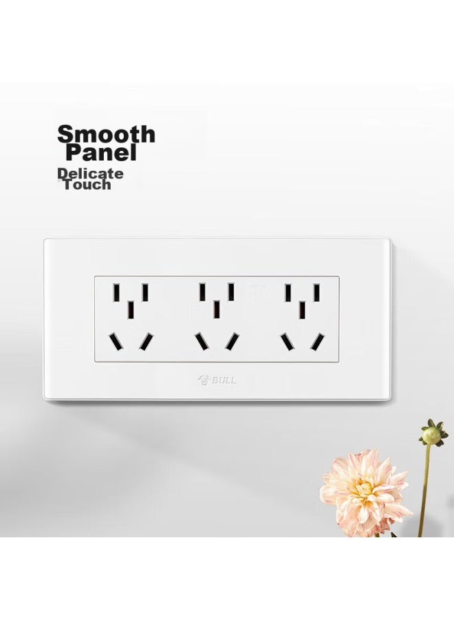 Bull Switch Socket, Multifunctional 118-type Socket Switch, 15-hole And 9-hole Socket Panel G04z356a, White - Image 2